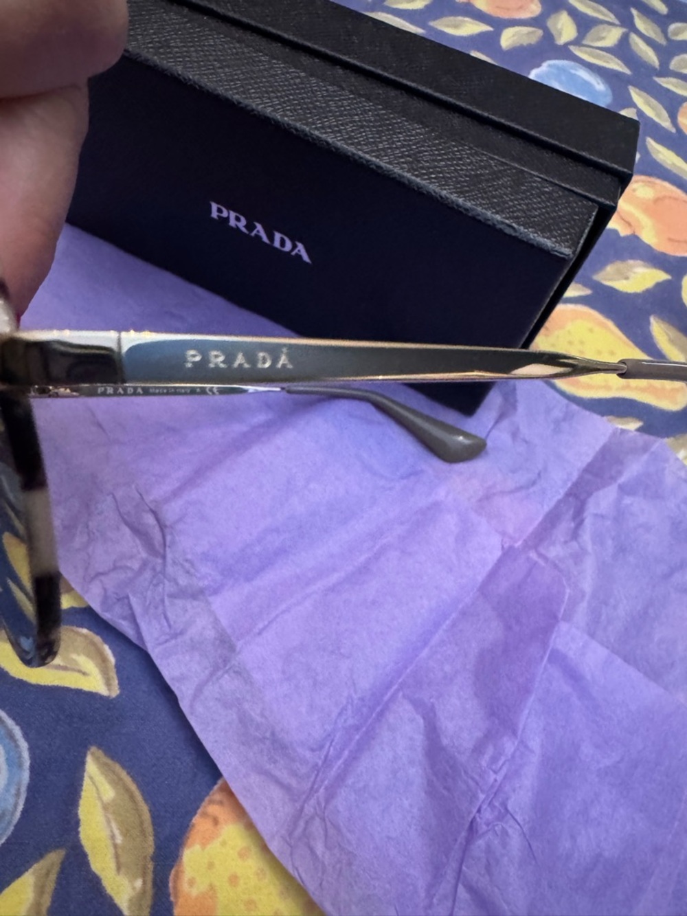 Prada Womens Round Metal Sunglasses in Gold with mirrored Lenses - Picture 8 of 9